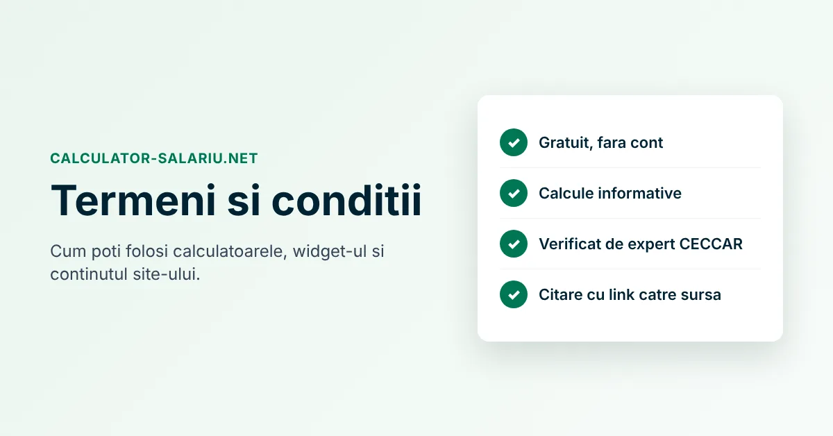 Termeni si conditii de folosire Calculator-Salariu.net