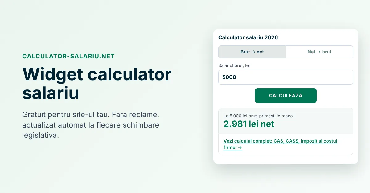 Widget calculator salariu: pune gratuit calculul brut-net pe site-ul tau